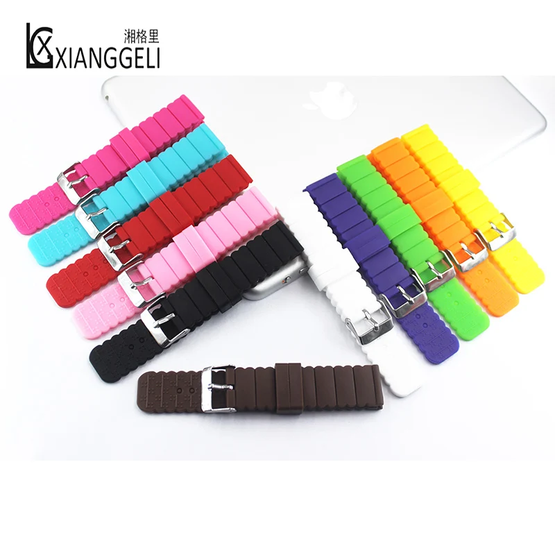 Silicone strap 20mm flat pin buckle watch accessories for children ladies color watch band
Silicone strap 20mm flat pin buckle watch accessories for children ladies color watch band