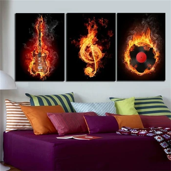 3pcs Music Art Wall Painting Modern Home Decor Black Burning Guitar Pop Art Pictures On Canvas Painting Printed Decoration
3pcs Music Art Wall Painting Modern Home Decor Black Burning Guitar Pop Art Pictures On Canvas Painting Printed Decoration