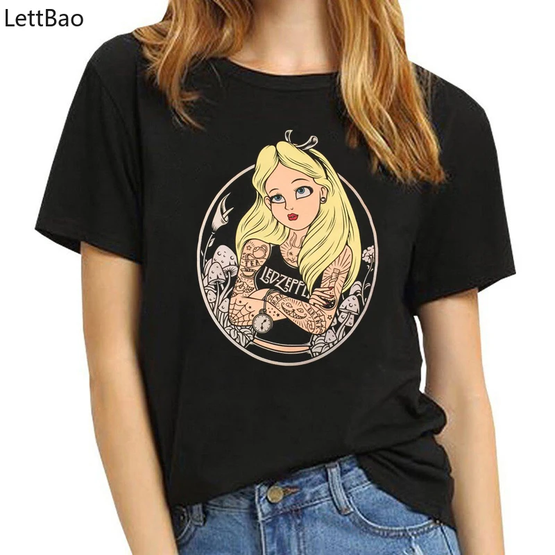 Alice in Wonderland T Shirt women Cotton tops black Alice Snow White princess Print Casual Short Sleeve 90s vogue T-shirt femme
Alice in Wonderland T Shirt women Cotton tops black Alice Snow White princess Print Casual Short Sleeve 90s vogue T-shirt femme