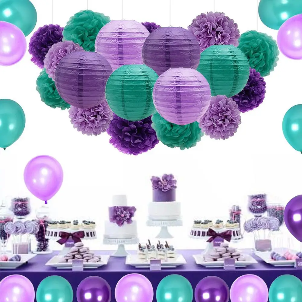 36PCS Under The Sea Theme Party Purple Paper Flower Ball Paper Lantern Latex Balloon Baby Birthday Party Decoration Set
36PCS Under The Sea Theme Party Purple Paper Flower Ball Paper Lantern Latex Balloon Baby Birthday Party Decoration Set