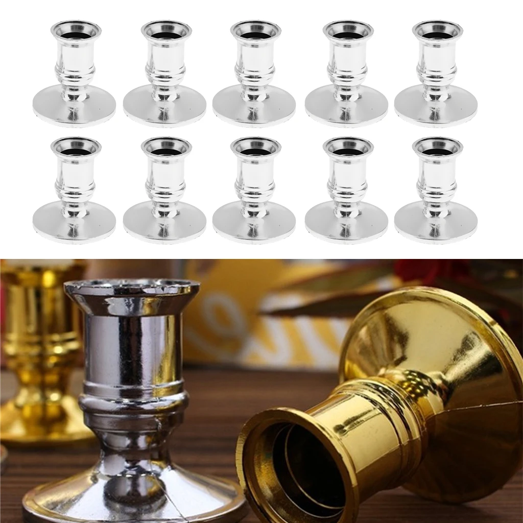 

10pcs Plastic Tabletop Pillar Candle Base Electronic Taper Candle Stand Base Pedestal for Event Party Dinner Table