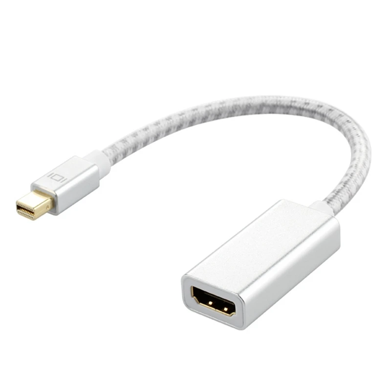 Sliver color Mini displayport Mini DP to HDMI Female converter adapter cable with PP braided 20cm
Sliver color Mini displayport Mini DP to HDMI Female converter adapter cable with PP braided 20cm