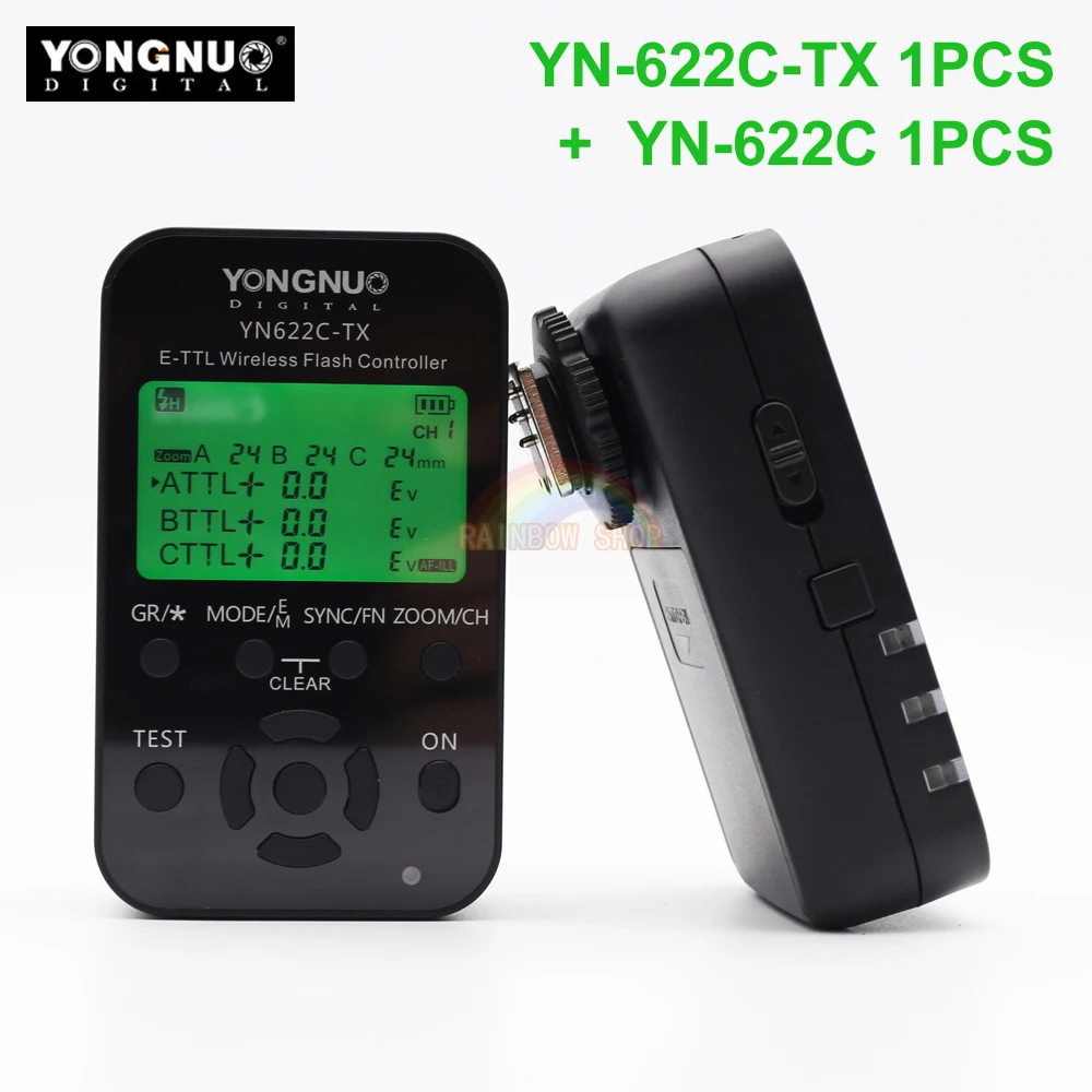 Yongnuo Wireless E-TTL Flash Trigger Kit YN622C-KIT Transmitter Controller YN622C-TX + YN622C Transceiver for Canon YN600EX-RTII
Yongnuo Wireless E-TTL Flash Trigger Kit YN622C-KIT Transmitter Controller YN622C-TX + YN622C Transceiver for Canon YN600EX-RTII