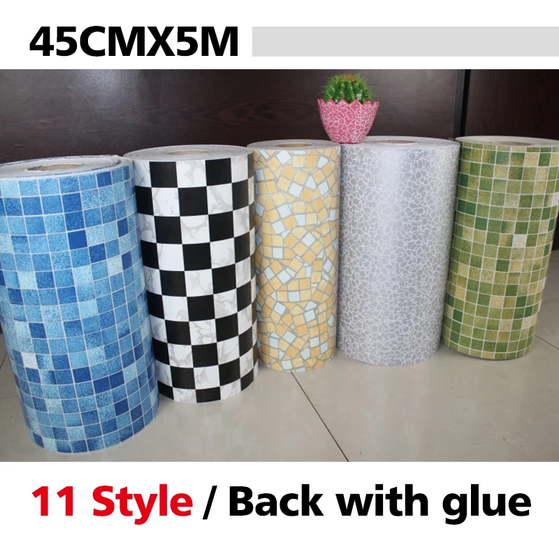 

Vinyl PVC mosaic tile Shelf Liner Adhesive Contact Paper for Kitchen Backsplash Self adhesive Wallpaper for Bathroom Wall Decor
