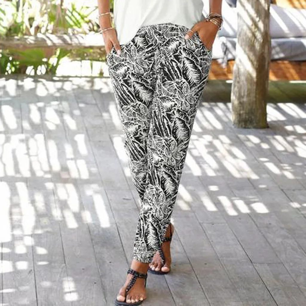 Pants Women High Waist Printing Easy Trousers Long Pants Sandy Beach Pants pantalones verano mujer 2019
Pants Women High Waist Printing Easy Trousers Long Pants Sandy Beach Pants pantalones verano mujer 2019