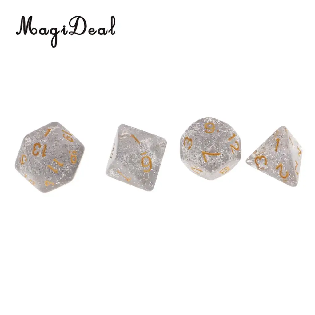 MagiDeal 42Pcs/Lot Double Colors Acrylic Polyhedral Dice 16mm for Dungeons Dragons DND MTG RPG Table Party Game Pub Bar Toys