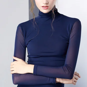 ACRMRAC Women t-shirt Spring and autumn t-shirt Long sleeve Turtleneck Mesh Slim Sexy Tops Tees T-shirt Women
ACRMRAC Women t-shirt Spring and autumn t-shirt Long sleeve Turtleneck Mesh Slim Sexy Tops Tees T-shirt Women