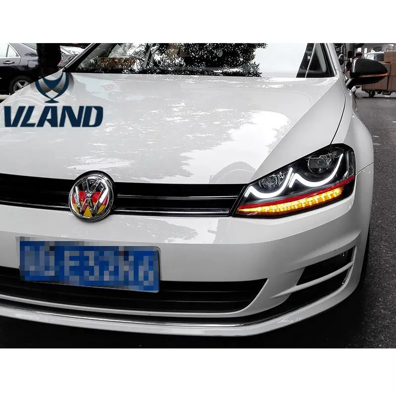 VLAND завод для автомобильных головных ламп GOLF 7 2013 2016 светодиодный фонарь DRL HID Bi Xenon
