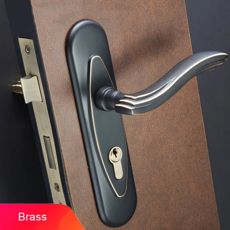 1 Set Bronze Lock with Key Black Door Lock Simple Bedroom Door Handle Lock Interior 35-50mm Door Handle Pull Brass
1 Set Bronze Lock with Key Black Door Lock Simple Bedroom Door Handle Lock Interior 35-50mm Door Handle Pull Brass