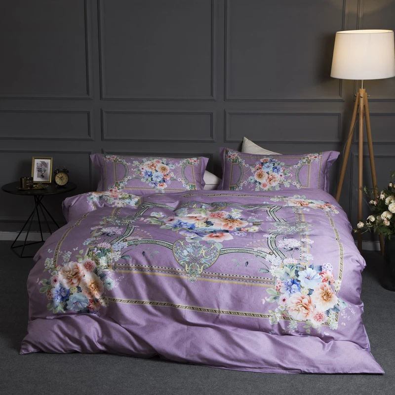 European Baroque Floral Plaid Digital Print Bedding Set Queen King Size Duvet Cover Bed Sheets Pillowcase High Quality Cotton
European Baroque Floral Plaid Digital Print Bedding Set Queen King Size Duvet Cover Bed Sheets Pillowcase High Quality Cotton