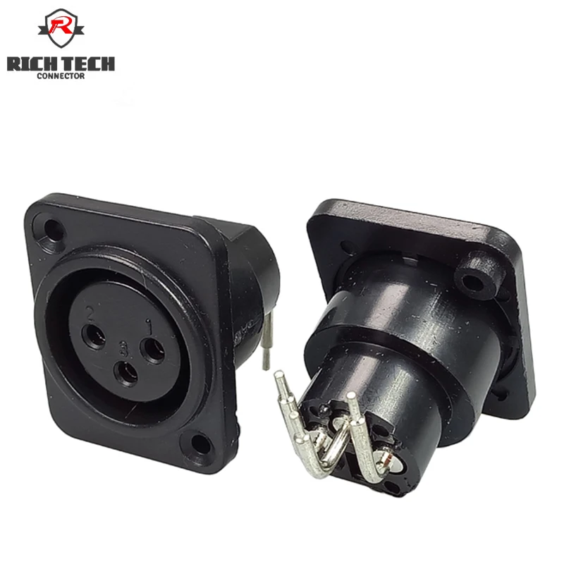 3 Pin XLR Connector Panel Mount Female Socket Nickel Plated Pins PCB Female XLR Connector for stage audio devices
3 Pin XLR Connector Panel Mount Female Socket Nickel Plated Pins PCB Female XLR Connector for stage audio devices