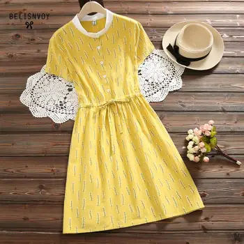 Robe Femme Summer Sweet Women Dresses O-neck Casual Pink Yellow High Waist Elbise Floral Printed Short Sleeve Vintage Vestidos
Robe Femme Summer Sweet Women Dresses O-neck Casual Pink Yellow High Waist Elbise Floral Printed Short Sleeve Vintage Vestidos