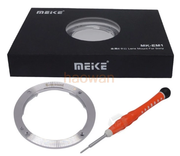 Meike MK-EM1 lens Adapter Ring for Sony E Mount NEX-3/5/5n/6/7/F3/5R NEX-VG10 A7 a9 A7R A6000 A5100 A5000 a6500 a6300 camera
Meike MK-EM1 lens Adapter Ring for Sony E Mount NEX-3/5/5n/6/7/F3/5R NEX-VG10 A7 a9 A7R A6000 A5100 A5000 a6500 a6300 camera
