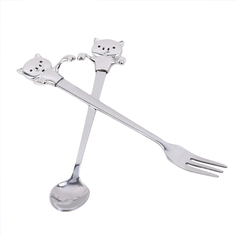 4Pcs Cartoon Animal Forks And Spoons Stainless Steel Fruit Fork Dessert Dinner Spoon Set Tableware Kitchen Tools 4PCS/SET 
4Pcs Cartoon Animal Forks And Spoons Stainless Steel Fruit Fork Dessert Dinner Spoon Set Tableware Kitchen Tools 4PCS/SET
