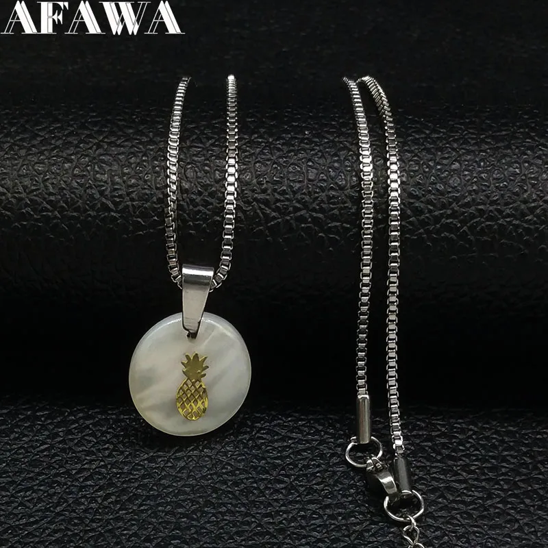 2019 Pineapple Stainless Steel Neckless for Women Silver Color Shell Necklaces & Pendants Jewelry Gift collier femme N18270
2019 Pineapple Stainless Steel Neckless for Women Silver Color Shell Necklaces & Pendants Jewelry Gift collier femme N18270