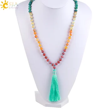 CSJA Maxi Necklaces Statement Natural 7 Chakra Stone Bead Tassel Mala Amazon Lapis Lazuli Tiger Eye Boho Women Long Jewelry E493 
CSJA Maxi Necklaces Statement Natural 7 Chakra Stone Bead Tassel Mala Amazon Lapis Lazuli Tiger Eye Boho Women Long Jewelry E493