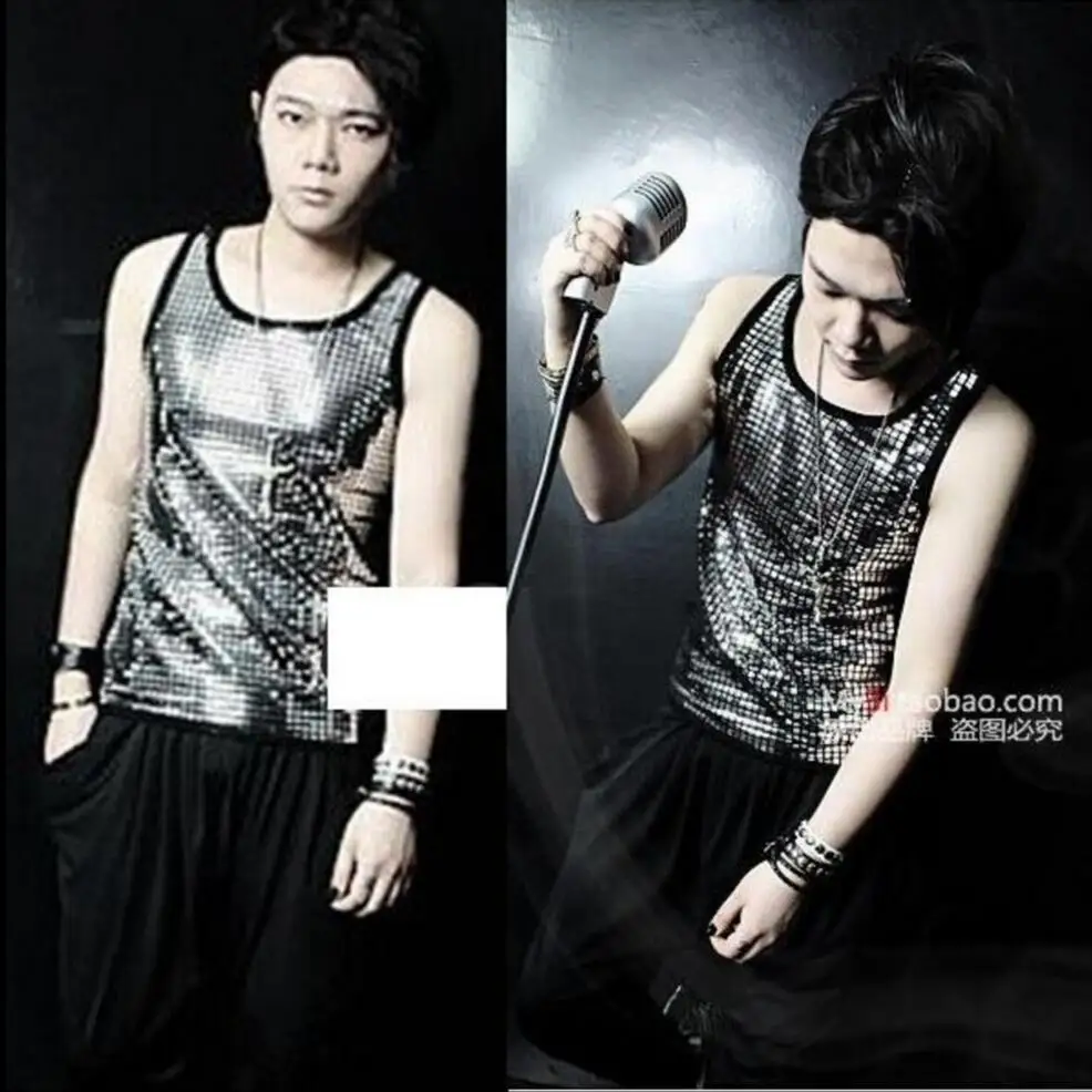 Hot !! New Men's Clothing Dj Dance Paillette Hip-hop Small Vest Ds Ktv Nightclub Costumes Singer Stage Performance Sequins Vest
Hot !! New Men's Clothing Dj Dance Paillette Hip-hop Small Vest Ds Ktv Nightclub Costumes Singer Stage Performance Sequins Vest