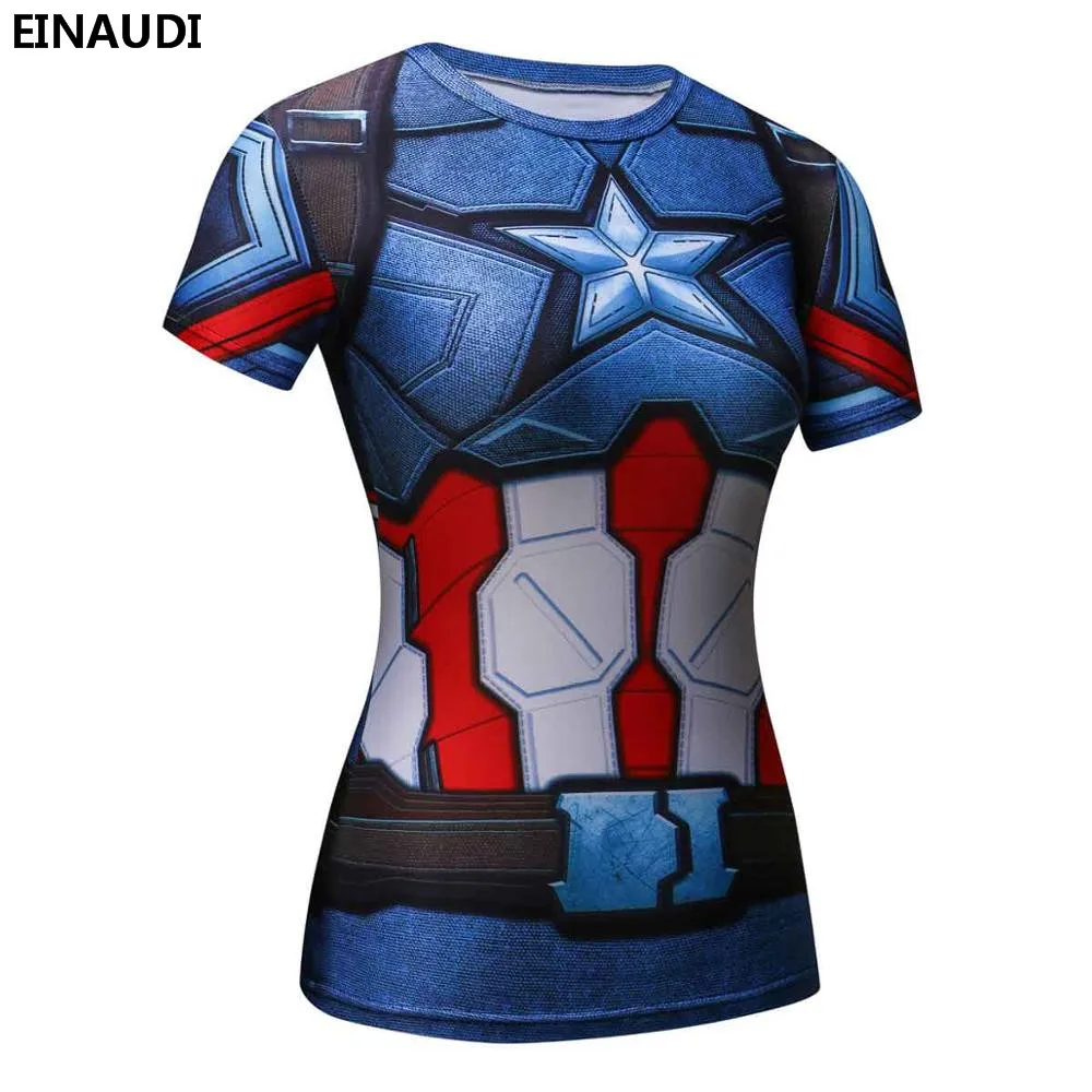 EINAUDI Hot Sale Ladies Anime T-shirts Captain America /Iron Man/Spiderman 3d Women Fitness Top Summer Female Tights Sexy Shirts
EINAUDI Hot Sale Ladies Anime T-shirts Captain America /Iron Man/Spiderman 3d Women Fitness Top Summer Female Tights Sexy Shirts