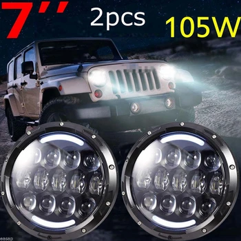 7" Inch 105W Headlights LED Hi/Lo Beam with Amber Turn Signal and White DRL For 1997-2016 JK TJ LJ Unlimited
7" Inch 105W Headlights LED Hi/Lo Beam with Amber Turn Signal and White DRL For 1997-2016 JK TJ LJ Unlimited