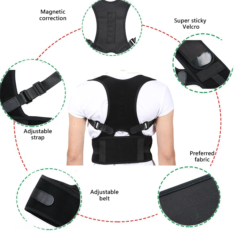 Magnetic Adult Back Corset Shoulder Lumbar Posture Corrector Bandage Spine Support Belt Back Support Posture Correction PC204
Magnetic Adult Back Corset Shoulder Lumbar Posture Corrector Bandage Spine Support Belt Back Support Posture Correction PC204