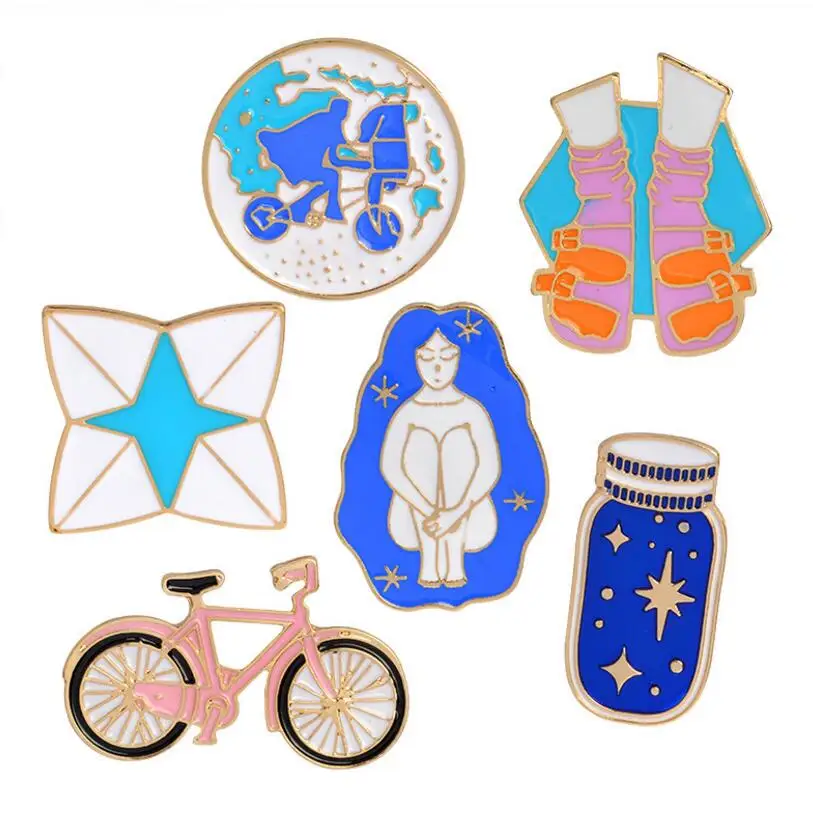 Hfarich Bike Wishing bottle Riding Girl Origami Game Shoes Brooch Pins Childhood Button Denim Jacket Pin Badge New Year Gift
Hfarich Bike Wishing bottle Riding Girl Origami Game Shoes Brooch Pins Childhood Button Denim Jacket Pin Badge New Year Gift