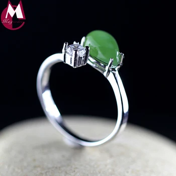 Water Drop Green Jade Jasper Ring For Women Genuine Sterling Silver 925 Jewelry Round Crystal Engagement Wedding Ring SR85
Water Drop Green Jade Jasper Ring For Women Genuine Sterling Silver 925 Jewelry Round Crystal Engagement Wedding Ring SR85