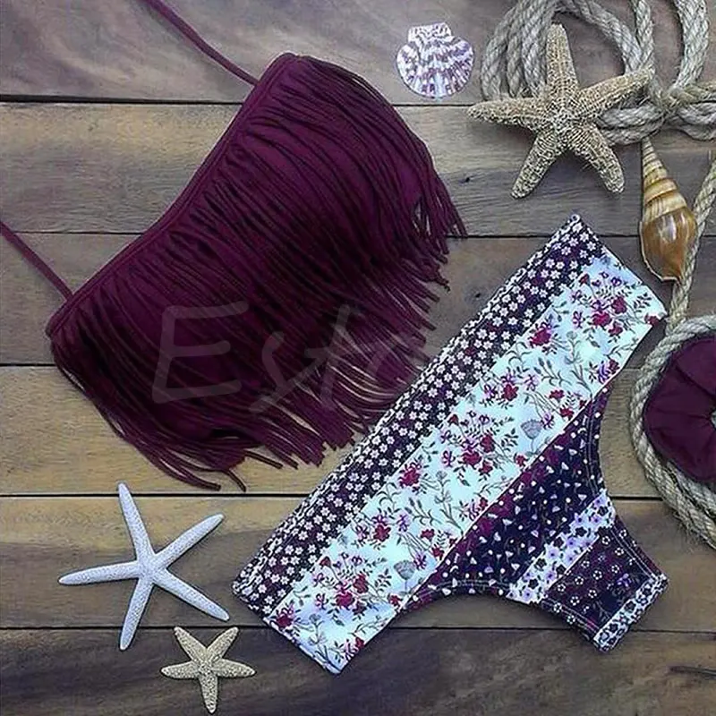 Sexy Women Swimwear Bikini Set Bandage Push-Up Padded Swimsuit Bathing Beachwear Print Tassels Style Beach Swimsuit
Sexy Women Swimwear Bikini Set Bandage Push-Up Padded Swimsuit Bathing Beachwear Print Tassels Style Beach Swimsuit