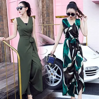 High quality women's summer deep v-neck jumpsuit romper high waist split playsuit sleeveless jumpsuits
High quality women's summer deep v-neck jumpsuit romper high waist split playsuit sleeveless jumpsuits