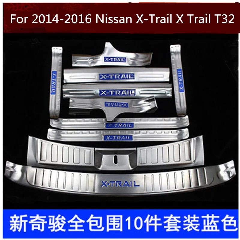 Rogue Steel Rear Bumper Protector Sill Trunk Guard Cover Trim Car Accessories For 2014-2016 Nissan X-Trail X Trail T32 10Pcs/Set |