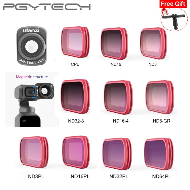 PGYTECH DJI Osmo Pocket filters camera Lens waterproof filter CPL ND NDPL for ulanzi osmo pocket wide angle lens accessories
PGYTECH DJI Osmo Pocket filters camera Lens waterproof filter CPL ND NDPL for ulanzi osmo pocket wide angle lens accessories