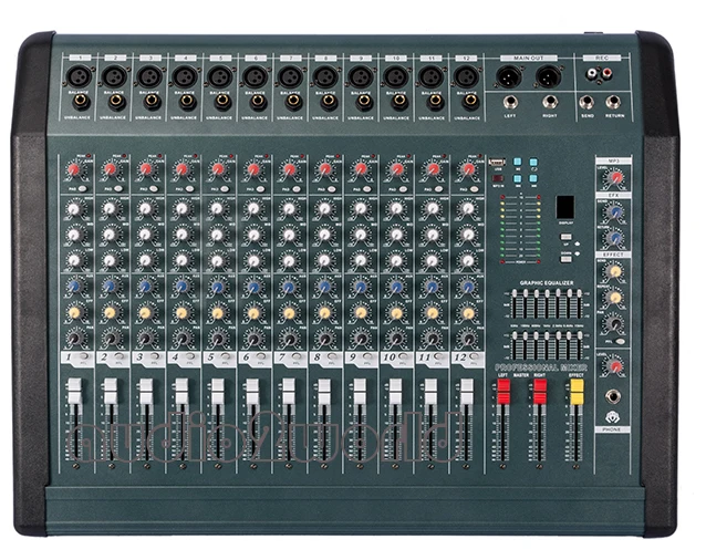 NEW MX1206D USB Professional Audio Mixer Machine 12 Channels Mezcladora De DJ Double 7 Band Graphic EQ Power Mixer 350Wx2
NEW MX1206D USB Professional Audio Mixer Machine 12 Channels Mezcladora De DJ Double 7 Band Graphic EQ Power Mixer 350Wx2