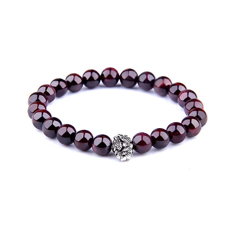 Natural Garnet Beads Bracelet for Men Women