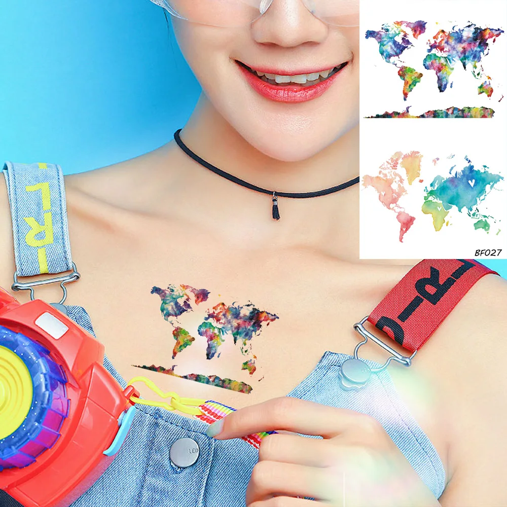 VANKIRS Flash Chest Arm World Map Temporary Tattoos Waterproof Fake Women Kids Hands Tatto Stickers Fish Body Art Tattoo Decals
VANKIRS Flash Chest Arm World Map Temporary Tattoos Waterproof Fake Women Kids Hands Tatto Stickers Fish Body Art Tattoo Decals