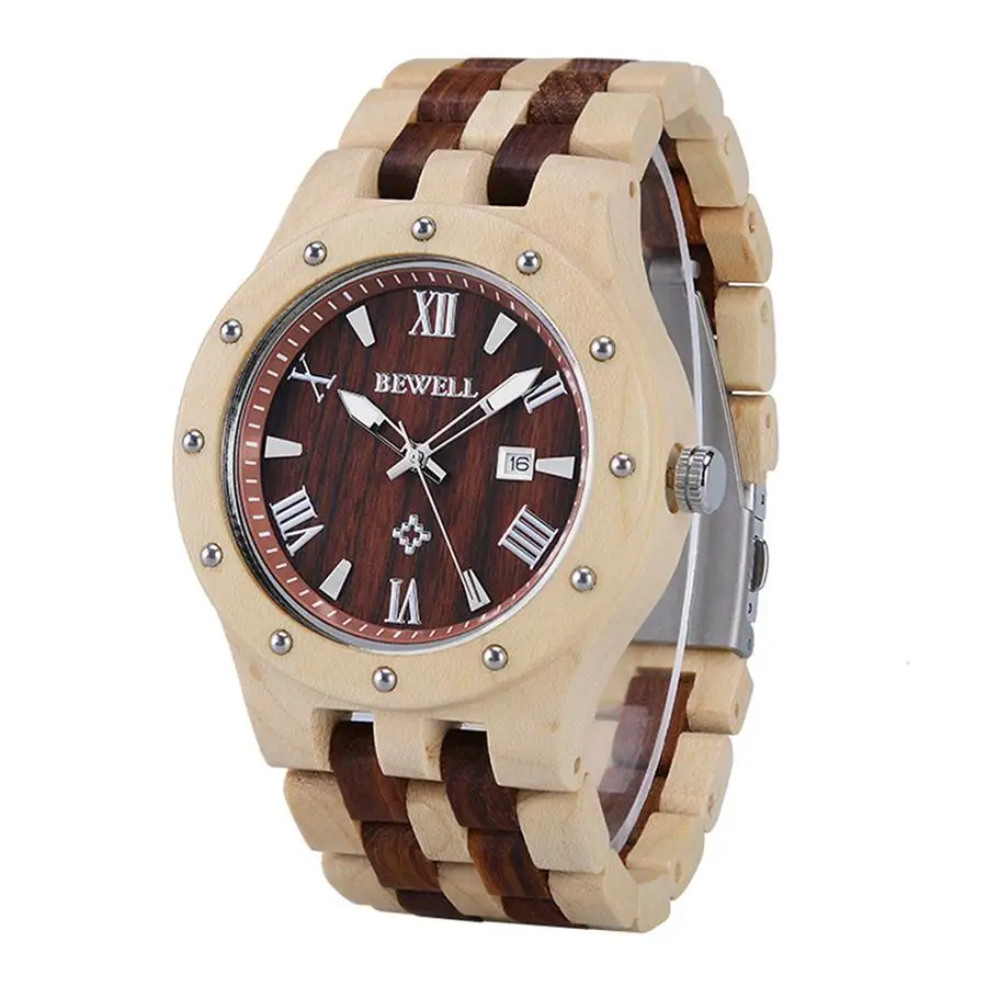 BEWELL Business Luxury Brand Wooden Watch for Man Round Dial Date Display Wristwatch and Luminous Pointers Wood Watch ZS-109A
BEWELL Business Luxury Brand Wooden Watch for Man Round Dial Date Display Wristwatch and Luminous Pointers Wood Watch ZS-109A