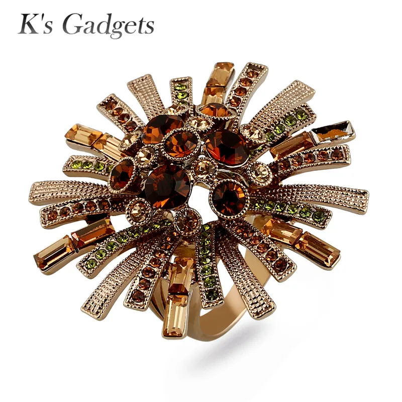 K's Gadgets Large Flowers Ladies Rings Luxury Green/Purple/Brown Cubic Zirconia Austrian Crystal Wedding Jewelry Titanium Ring
K's Gadgets Large Flowers Ladies Rings Luxury Green/Purple/Brown Cubic Zirconia Austrian Crystal Wedding Jewelry Titanium Ring