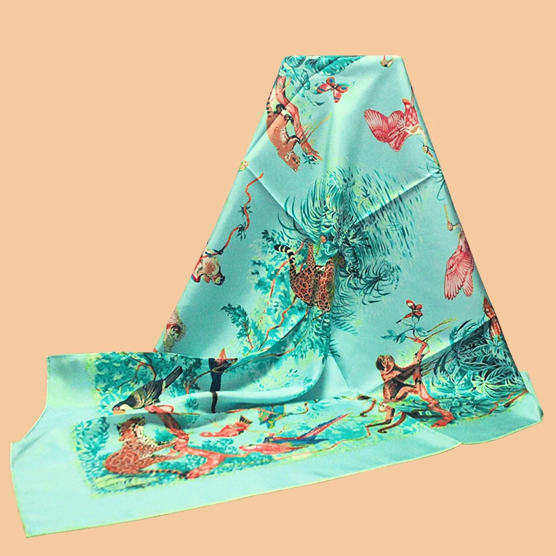 HuaJun 2 Store|| Cool summer with green color matching "Equateur" 90 silk square scarf Twill inkjet scarf Handmade curling
HuaJun 2 Store|| Cool summer with green color matching "Equateur" 90 silk square scarf Twill inkjet scarf Handmade curling