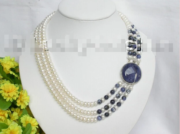 3strand white freshwater pearls lapis necklace^^^@^Noble style Natural Fine jewe FREE SHIPPING
3strand white freshwater pearls lapis necklace^^^@^Noble style Natural Fine jewe FREE SHIPPING