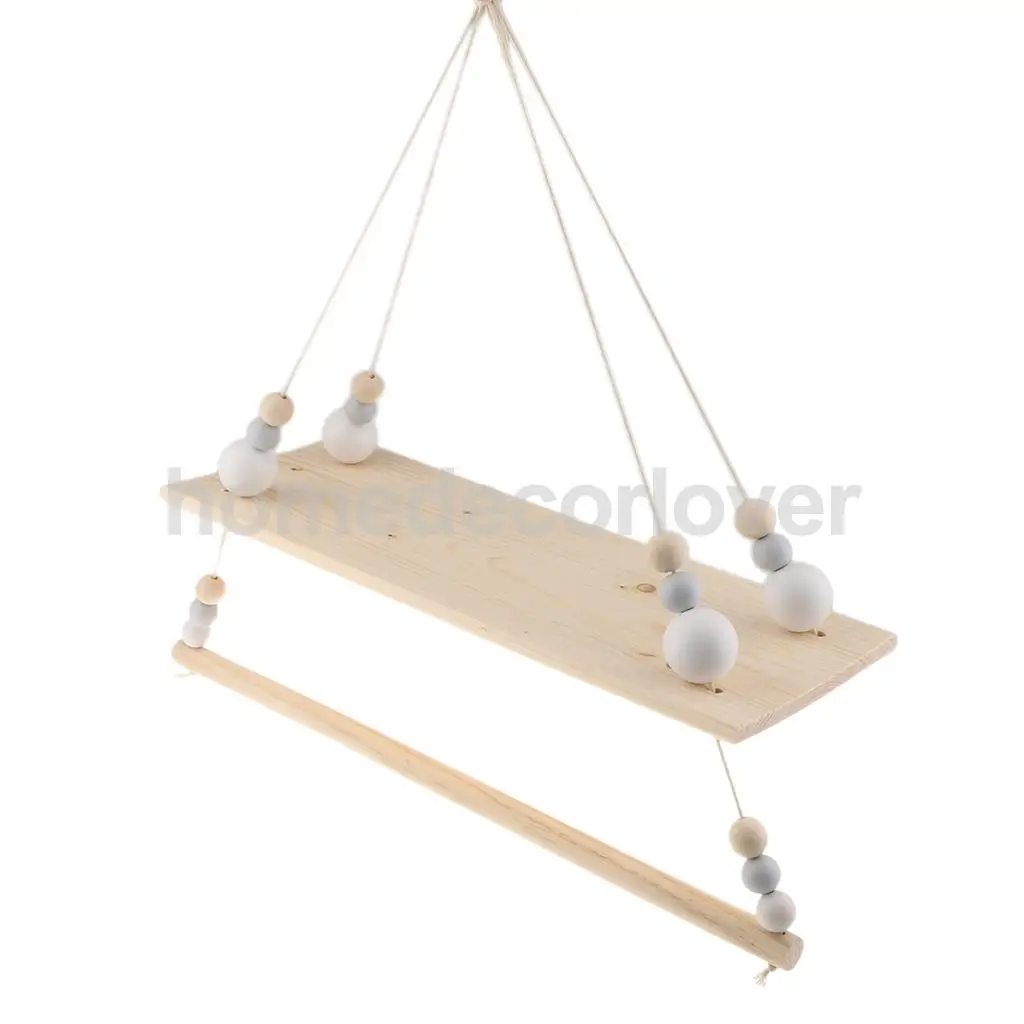 Wall Hanging Wooden Shelves Floating Wall Shelf Home Decor Baby Kids Room Storage Holder Hanger