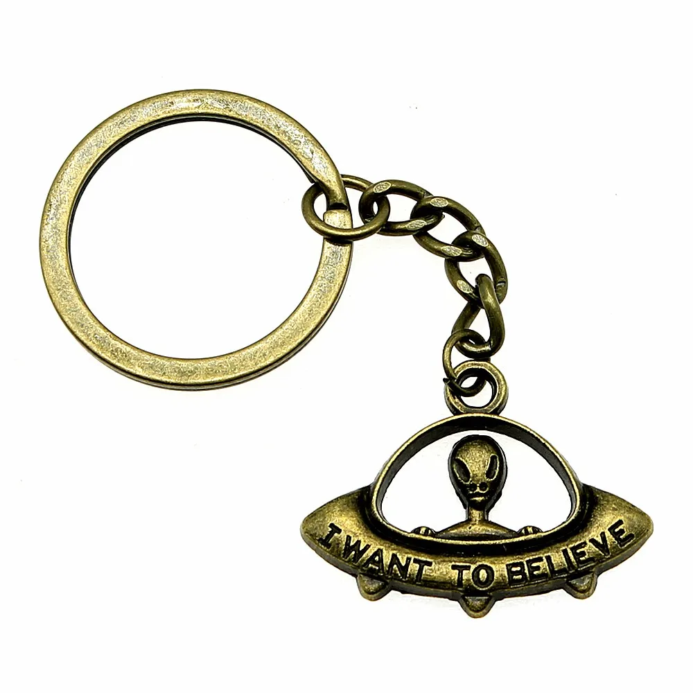 1 piece man keychain I Want To Believe Ufo accessories jewelry gifts for kids 23x30mm pendant antique Bronze
1 piece man keychain I Want To Believe Ufo accessories jewelry gifts for kids 23x30mm pendant antique Bronze