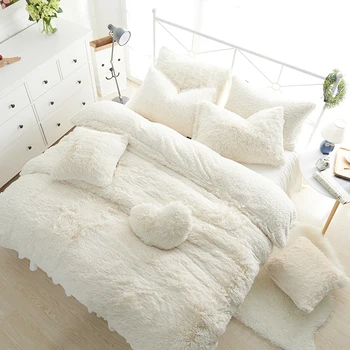 Solid Color Princess Bedding Sets Luxury 3/4/6/7pcs Snow White lambs wool Bed Skirt Duvet Cover Bedspread Bedclothes Bed Linen
Solid Color Princess Bedding Sets Luxury 3/4/6/7pcs Snow White lambs wool Bed Skirt Duvet Cover Bedspread Bedclothes Bed Linen