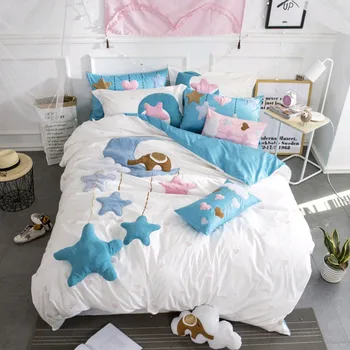 3D Reactive Dyes Lovely Cartoon Star Printing 100% Cotton Bedding Set Duvet Cover Bed Sheet Pillowcases Gift For Baby Girls Boys 
3D Reactive Dyes Lovely Cartoon Star Printing 100% Cotton Bedding Set Duvet Cover Bed Sheet Pillowcases Gift For Baby Girls Boys