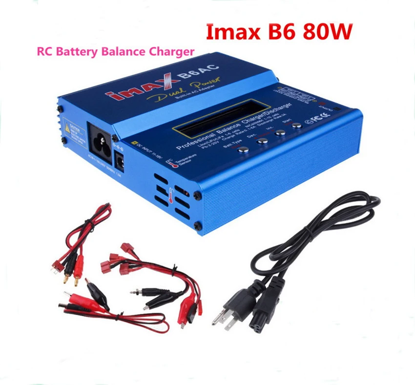 New iMAX B6 AC 80W B6AC Lipo NiMH 3S/4S/5S RC Battery Balance Charger + EU/US/UK/AU plug power supply wire free shipping | Игрушки и