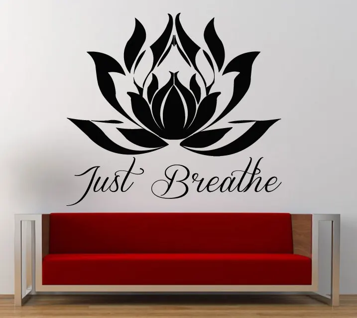 Just Breathe Lotus Flower Yoga Wall Sticker OM Meditation Wall Decal Sticker Vinyl Mural Living Bedroom Room Decor Wall NY-406
Just Breathe Lotus Flower Yoga Wall Sticker OM Meditation Wall Decal Sticker Vinyl Mural Living Bedroom Room Decor Wall NY-406