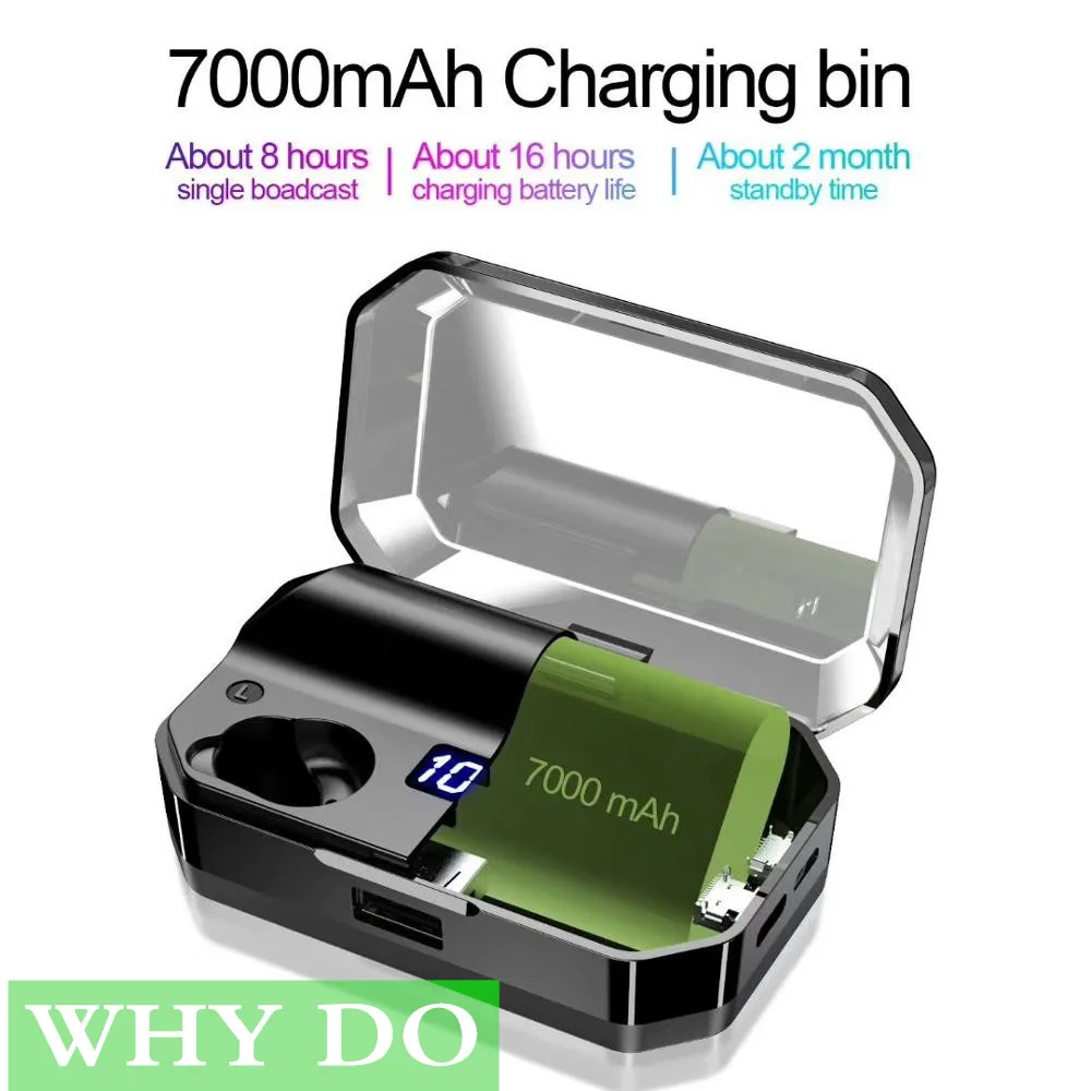 T9 TWS 5.0 Bluetooth 9D Stereo Earphone Wireless Earphones IPX7 Waterproof Earphones 7000mAh Charging Box With And Power Display
T9 TWS 5.0 Bluetooth 9D Stereo Earphone Wireless Earphones IPX7 Waterproof Earphones 7000mAh Charging Box With And Power Display