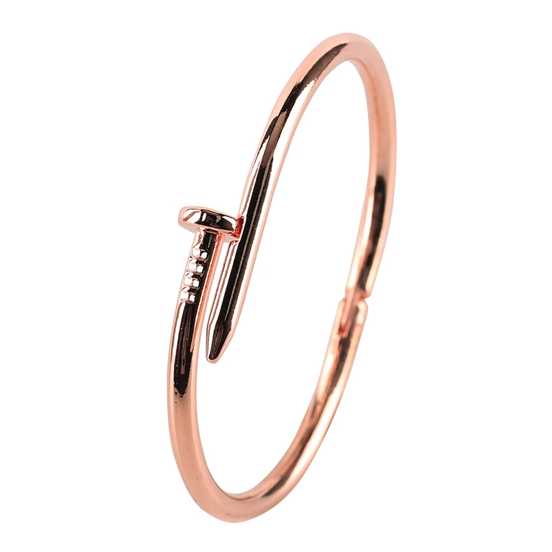Women Fashion Rose Gold Titanium Steel Nail Bracelet Bangle Wedding Engagement Lover Jewelry 4 Color for Mother's Gift
Women Fashion Rose Gold Titanium Steel Nail Bracelet Bangle Wedding Engagement Lover Jewelry 4 Color for Mother's Gift