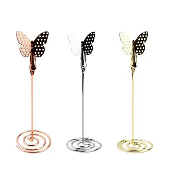 10 PCS Butterfly-Shaped Note Holder Metal Gold Rose Gold Wedding Seat Table Memo Clip With Base 
10 PCS Butterfly-Shaped Note Holder Metal Gold Rose Gold Wedding Seat Table Memo Clip With Base