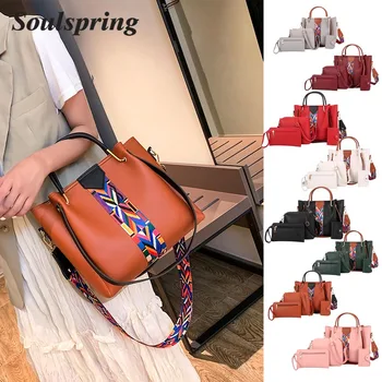 New Fashion 4Pcs/Sets Women Handbags Leather Shoulder Bags Female Large Capacity Casual Tote Bag Tassel Bucket Purses Handbags
New Fashion 4Pcs/Sets Women Handbags Leather Shoulder Bags Female Large Capacity Casual Tote Bag Tassel Bucket Purses Handbags