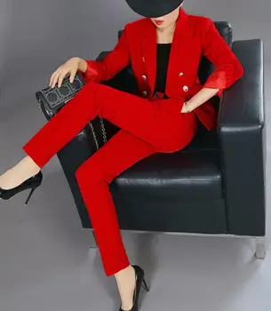 Autumn new Women's suit Uniform Styles Pant Suits female Formal velvet suit set two-piece women metal button Suit blazer set
Autumn new Women's suit Uniform Styles Pant Suits female Formal velvet suit set two-piece women metal button Suit blazer set