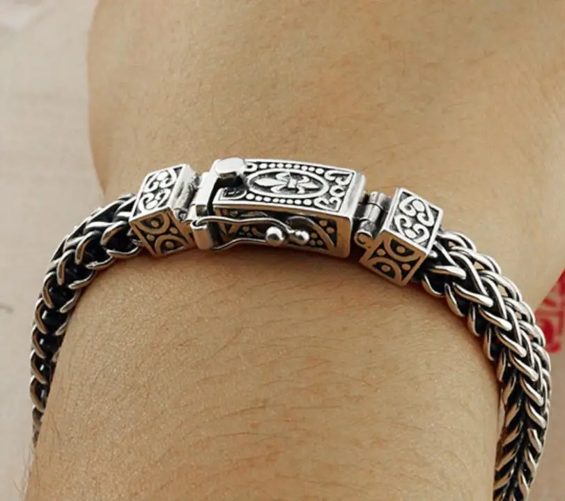 Thai retro silver bracelet HTB1Lsz1XFGWBuNjy0Fbq6z4sXXaJ.jpg - Thai retro silver bracelet