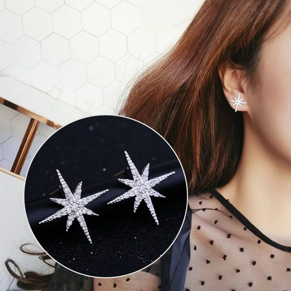 Delicate Cubic Zirconia Micro Inlay Star Stud Earrings Elegant Eight-pointed Star Earring Women Fashion Crystal Jewelry Gift
Delicate Cubic Zirconia Micro Inlay Star Stud Earrings Elegant Eight-pointed Star Earring Women Fashion Crystal Jewelry Gift